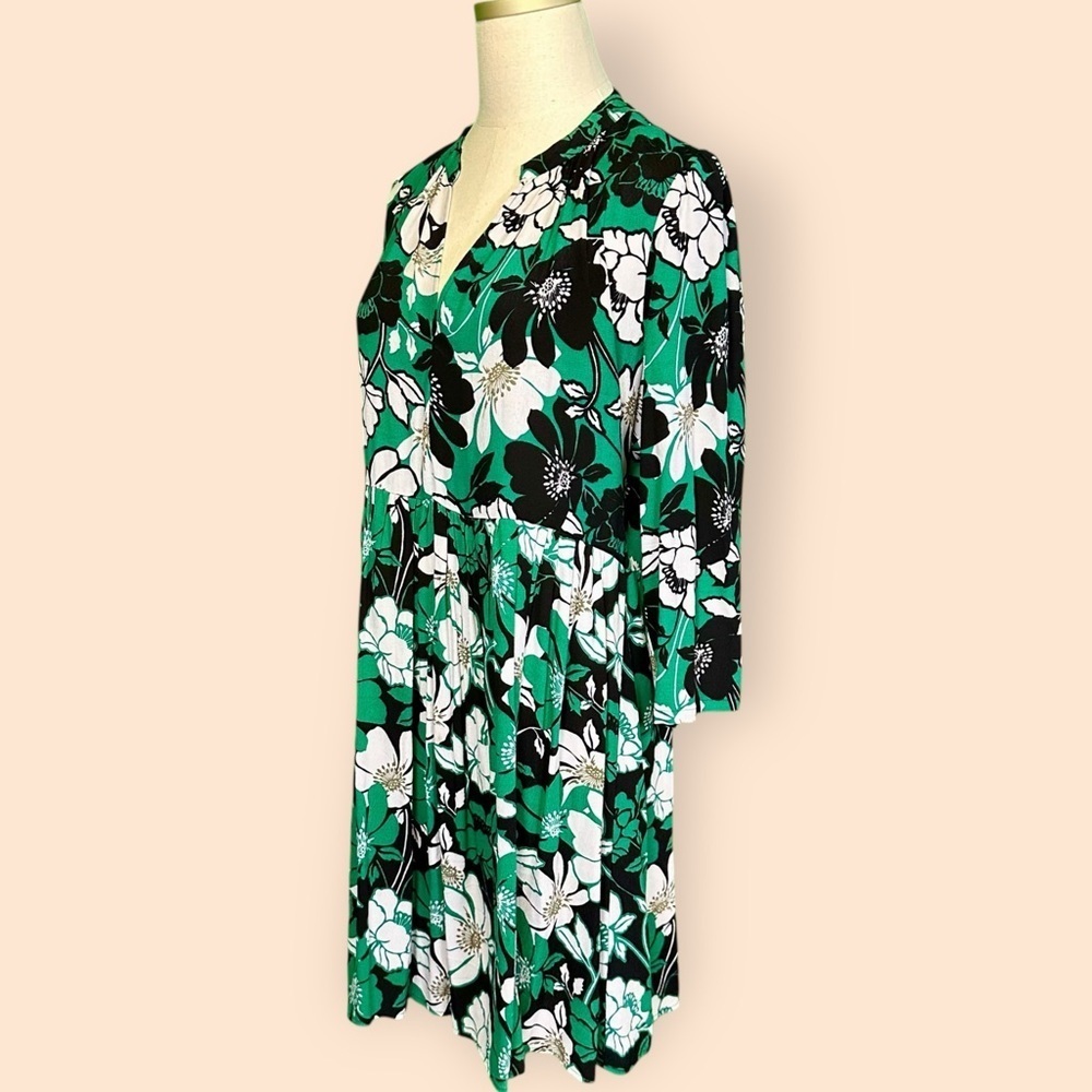Maeve by Anthropologie ‘Juno’ Printed Dress in Green, Black & White Floral Sz M - Picture 7 of 15